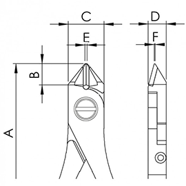 Ergo-tek Cutters with Tapered Heads diagram Ergo-tek Cutters with Tapered Heads diagram